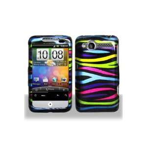  HTC Wildfire Graphic Case   Rainbow Zebra (Free 