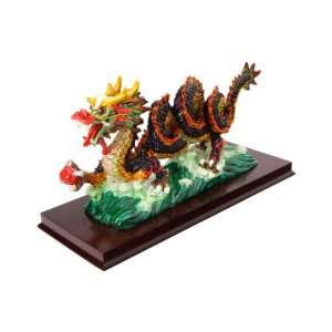  Feng Shui Chi Lin Chinese Dragon Statue On A Base, 8.5 