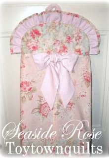 Vintage Seaside Rose Chenille baby quilt crib bedding  