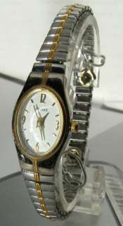 Pulsar womens two tone white dial quartz watch  