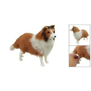  Furry Plush Rough Collie Dog Ornament Stuffed Toy Toys 