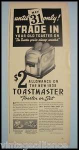   1939 McGraw Electric Co Toastmaster Toaster Trade In Print Ad  