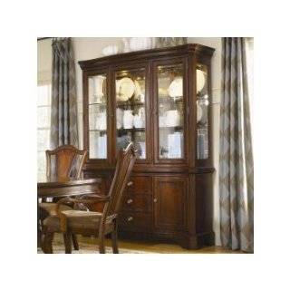 American Traditions Buffet with Hutch in Distressed Rich Cordovan 