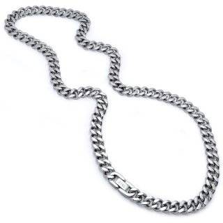  Mens Stainless Steel Heavy Curb Link Chain Necklace   22 