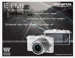 Olympus Pen Mini E PM1 White Body +14 42mm II R Lens Kit EPM1 EPL3 