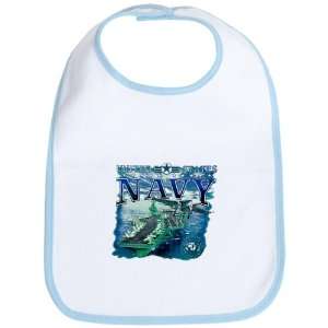  Baby Bib Sky Blue United States Navy Aircraft Carrier And 