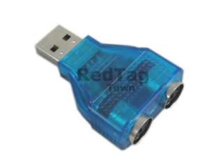 New USB to PS/2 PS2 PC Keyboard Mouse Converter Adapter  
