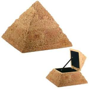 Sandstone Pyramid Box   Cold Cast Resin   5.5 Height  