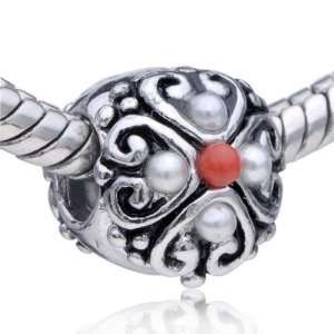   Flower European Charm Bead Fits Pandora Bracelet Pugster Jewelry