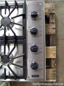 VIKING 30 STAINLESS STEEL GAS COOKTOP w/MATCHING 30 STAINLESS 