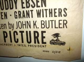 UTAH WAGON TRAIN REX ALLEN 1951 ORIGINAL MOVIE POSTER  