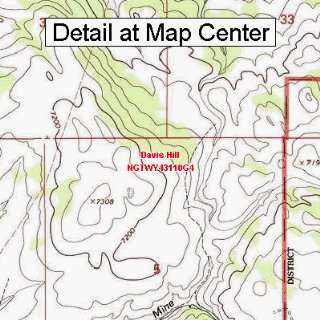  USGS Topographic Quadrangle Map   Davis Hill, Wyoming 
