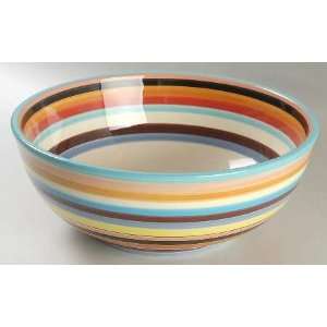 Tabletops Unlimited Sedona Stripe 11 Round Serving Bowl, Fine China 