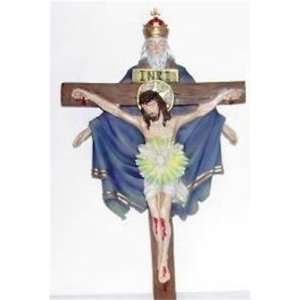  12 Inches High, Jesus Holy Trinity Cross Crucifix Wood 