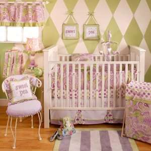    My Baby Sam Sweet Pea 4 Piece Crib Bedding Set, Lavender Baby