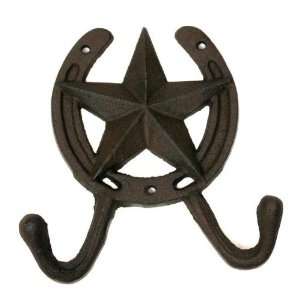  IWDSC 0170 04201 Cast Iron Star Horseshoe 2 Hook