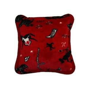  Western Roundup Paisley Pillow Red