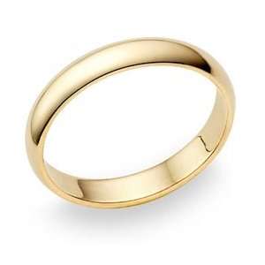  Gold Wedding Band Comfort Fit Ring Plain Classic Solid 4 MM, Size 9
