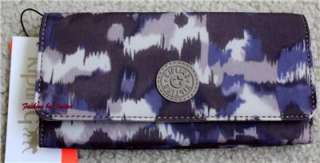 NWT Kipling Brownie Organizer Wallet Purple Watercolor  