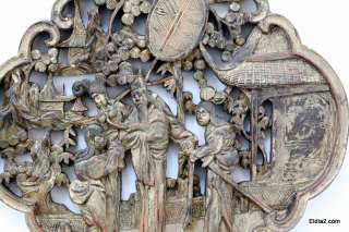 Chinese wood carving wall plaque  