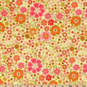  44 Wide Blossom Lane Retro Daisy Citron Fabric By The 