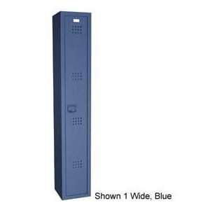  45 X 15 X 60 Solid Plastic Locker Single Tier, 3 Wide Blue 