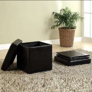  Black Foldable Ottoman