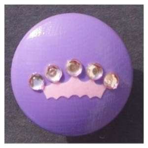  Purple Princess Crown/Tiara Cabinet Drawer Pull Knobs w 