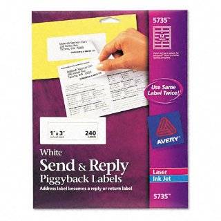 Avery® Send & Reply Piggyback Inkjet / Laser Printer Labels, 1 5/8 x 
