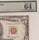 1953 $5 legal tender RED SEAL note PMG GRADED 64 C58216