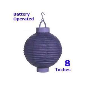  Purple Nylon Lantern Battery Operated LED   8 Inch