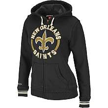 Mitchell & Ness New Orleans Saints Womens Full Zip Hooded Sweatshirt 