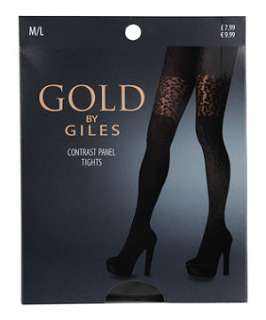   ) Gold by Giles Contrast Panel Leopard Tights  251330301  New Look