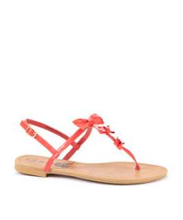 Coral (Orange) Teens Coral Patent Bow Sandals  243094183  New Look
