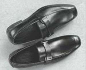 Mens Marc Anthony Black Leather Oxford Loafers Slip on Dress Shoes 