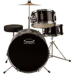    Union UJ3 3 piece Junior Drum Set   Black Musical Instruments