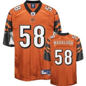  Rey Maualuga Orange Reebok NFL Premier Cincinnati Bengals 