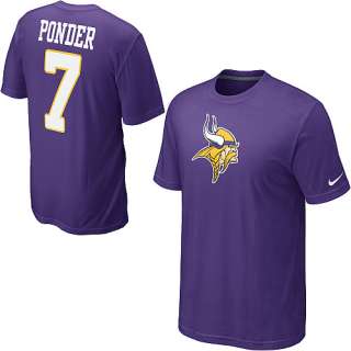  Tees Nike Minnesota Vikings Christian Ponder Name & Number T Shirt