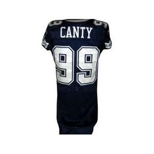  Chris Canty #99 2007 Cowboys Game Used Navy Jersey (Size 