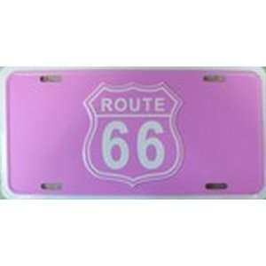  Route 66 PINK License Plate Plates Tag Tags auto vehicle 