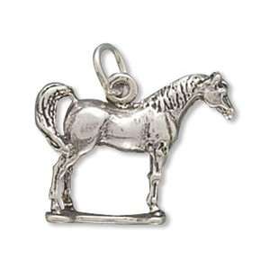  Sterling Silver Charm Pendant Horse Standing Arabian 3d Jewelry