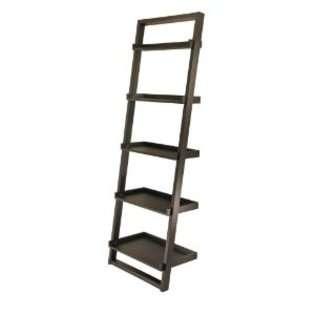 Winsome Wood Bailey Leaning 5 Tier Shelving Unit, Black 