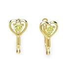 Birthstone Company 14k White Gold Round Citrine Heart Earrings