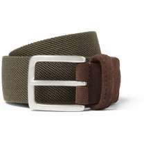 anderson s cotton canvas and suede belt