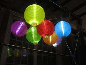 10 Solar powered Chinese nylon fabric round ball globe Outdoor asian 