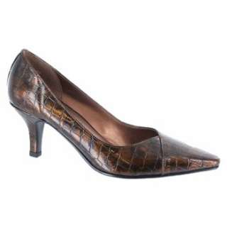 Womens Easy Street Chiffon Bronze Patent Croco Shoes 