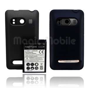   Battery w/Cover Silicone Rubber Black Skin Case For HTC EVO 4G  
