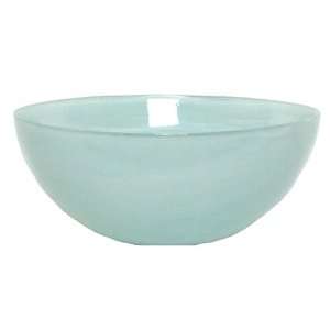 Recycled Art Glass White Large Salad Bowl 11.5D, 5H 