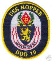 USN NAVY USS HOPPER DDG 70 MILITARY CREW SHIP PATCH  