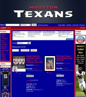 Houston Texans Fan Shop Website Business For Sale  